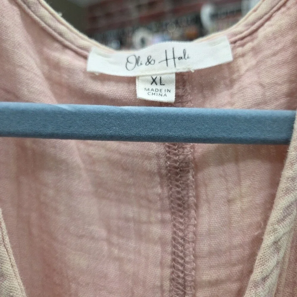 Oli & Hali Boho Blush Pink Ruffled Lace Kimono - Picture 2 of 3